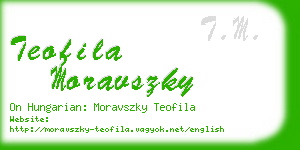 teofila moravszky business card